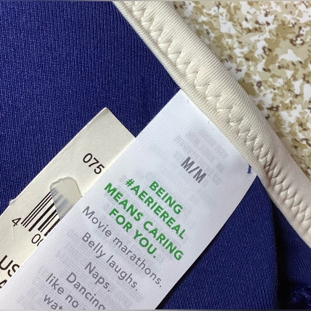 aerie Triangle Blue Bikini Top Medium - Picture 6 of 7